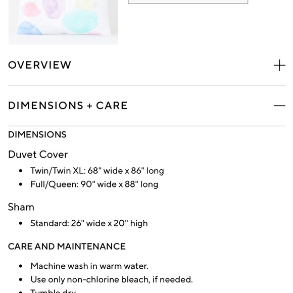 NIB Pottery Barn Teen Watercolor Dot Full/Queen duvet cover and 2 shams - Picture 4 of 4